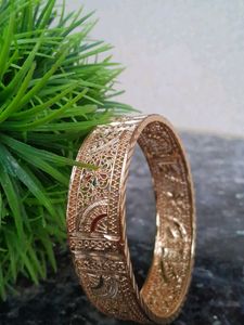 Gold Tone Filigree Bangle Bracelet