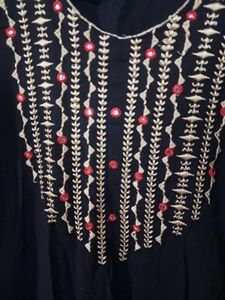 Embroidered Black Kurta