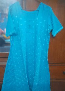 Elegant 3 Piece Cyan Kurta Set