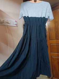 TWO-TONE MIDI DRESS