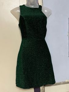 Emerald Green Glitter Mini Dress