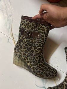Leopard Print Rain Boots