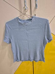Cute Blue Ribbed Tee