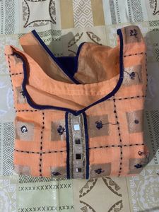 Girls Printed Cotton Linen Ethnic Dress