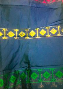Totally New And Unworn Blue Embroidered Saree