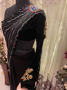 nazar na lage Black Saree