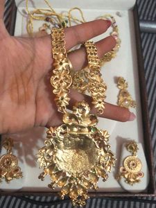 Gold Plated Traditional Indian Jewelry Set