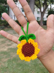 Crochet Sunflower Bag Charms