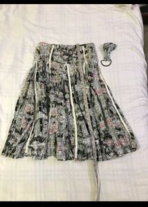 Midi Skirt With Belt Waist 30-32