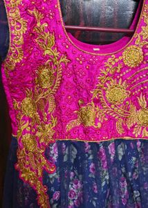 Floral Pink &amp; Blue Girls Dress