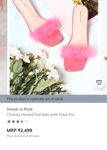 Faux Fur Pink Sneak-a-peek Heels 👠
