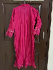 Pink Embroidered Kurta