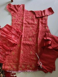 Coral Embroidered Salwar Kameez