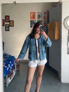 Embroidered Blue Bohemian Jacket