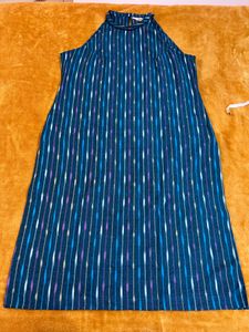 Blue Halter Neck Kurta