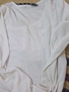 White Ribbed Top