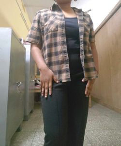 Brown Plaid Flannel Shirt