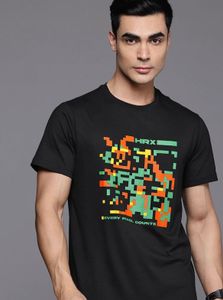 HRX Graphic Print Black T-Shirt