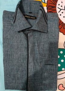 King's Mode Gray Button-Down Shirt