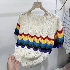 SALE‼️SAVANA Rainbow Knit Crop Top