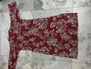 A Red Burgandi Kurti 2 Piece