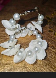Shell &amp; Pearl Hoop Earrings 🐚🦪