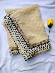 Elegant saree - Cream colour