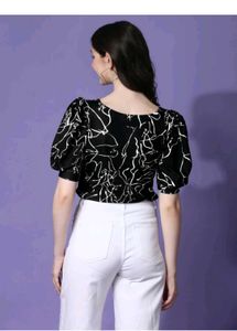 Stylish Black &amp; White Print Top