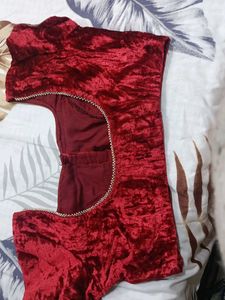 Maroon Velvet Blouse