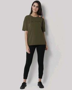 Olive Green Cut-Out T-Shirt