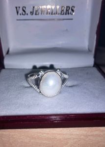 Real Silver Pearl Ring