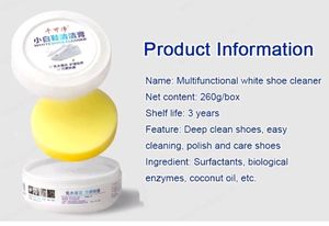 White Shoe Cleaner Cream with Sponge