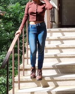 Brown Top Black Mini Skirt(Printerest)
