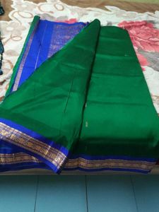 Green &amp; Blue Pattu  Saree