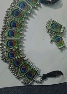 Oxidised Mor Pankh Choker Set