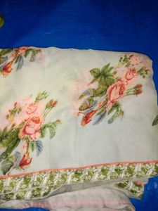 Elegant Floral Print Saree