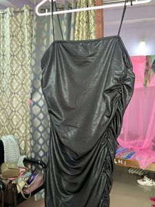 Slinky Black Ruched Dress