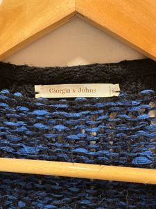 Blue &amp; Black Knit Imported Cardigan