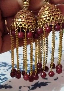 Red ♥️ Golden Colour Earrings