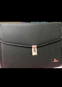 Black Leather Laptop Bag