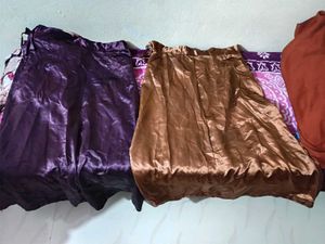 Silky Satin Nighty Gown Set (Brown & Purple)