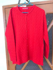 Red Knit Cardigan
