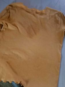 Yellow Ruffle Trim Top