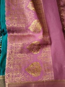 Sea Blue Emboss Silk Saree...