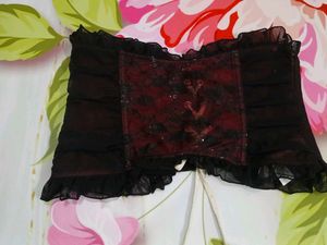 (406)Mesh &amp; Lace Corset Top
