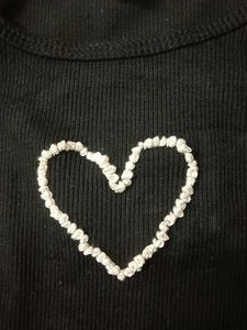 Tank Top :Heart Embroidered