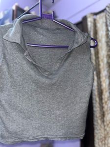 Gray Sleeveless Top