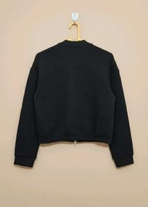 Textured Black Bomber Jacket