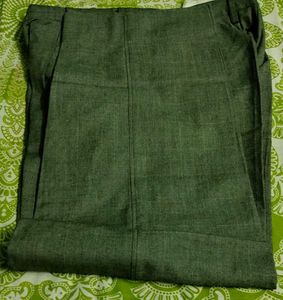 Green  Cotton  Blend Trousers
