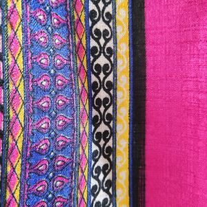 Dupion Silk Magenta/Pink Dupatta
